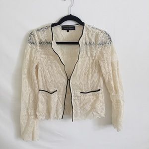 Nanette Lepore Women’s Lacy Jacket, Cream, Sz 4